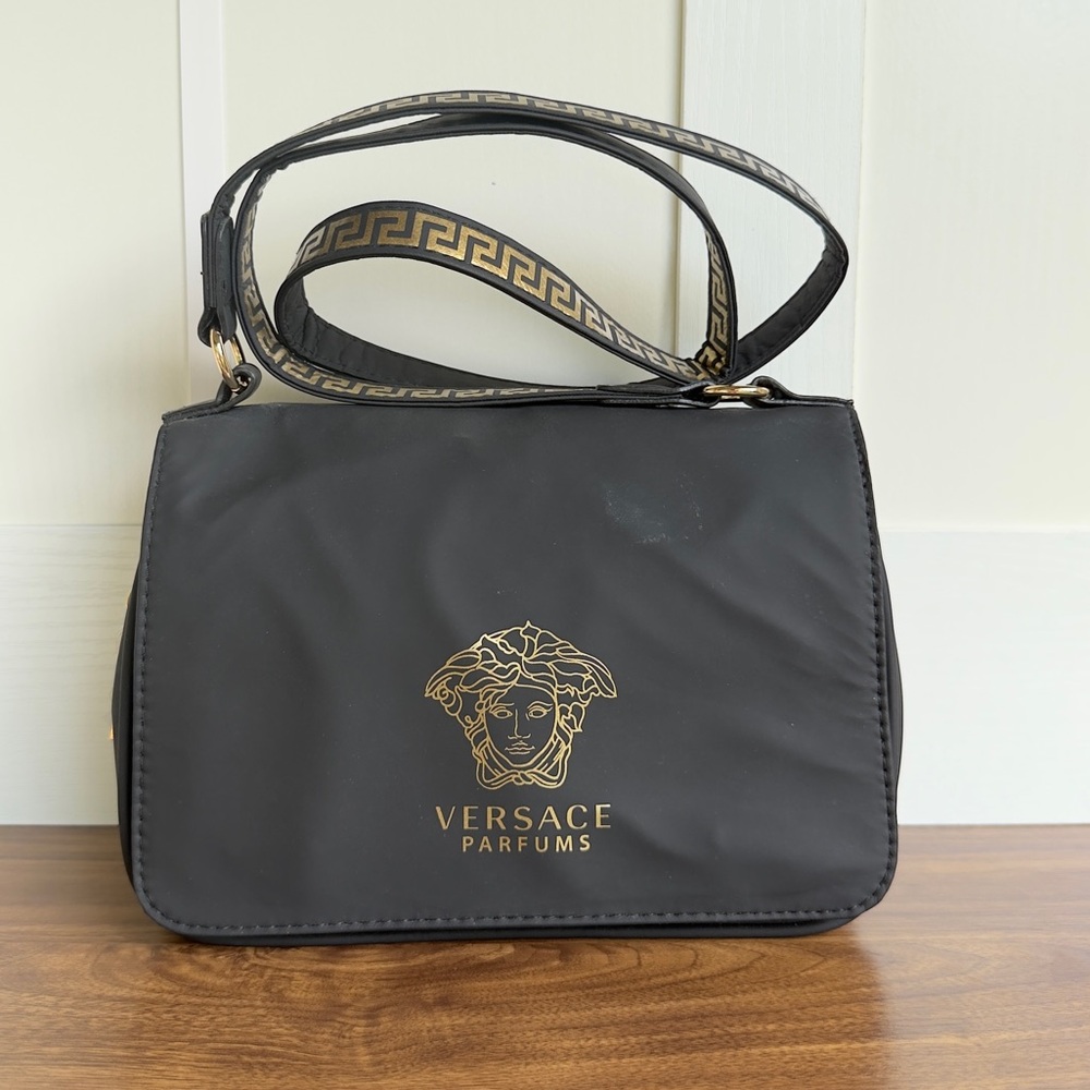 Versace Crossbody Bag Medusa Logo Small Purse Clutch Chic Vegan Wristlet